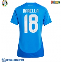 Fotballdrakt Dame Italia Nicolo Barella #18 Hjemmedrakt EM 2024 Kortermet